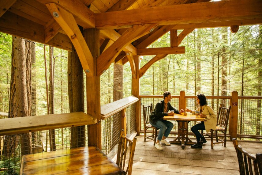 guests enjoying snacks on the go at capilano suspension bridge park