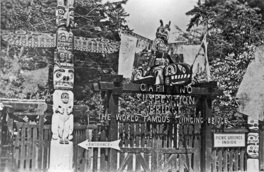 front entrance gate of capilano suspension bridge 1930