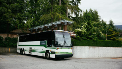 The complimentary free shuttle, ready to assist guests with transportation options at Capilano Suspension Bridge Park